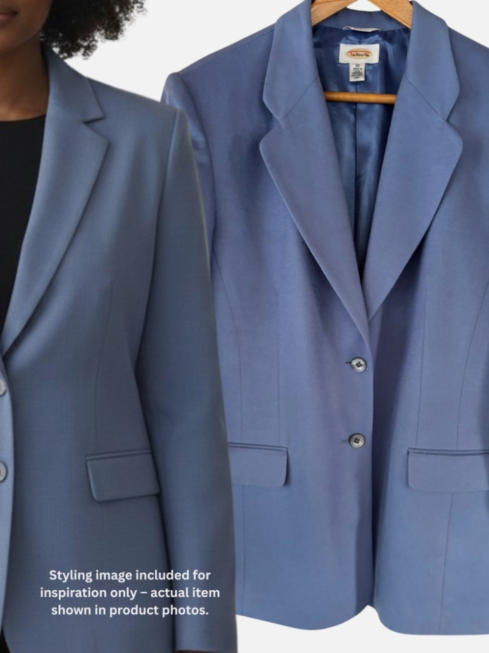 Talbots Pure Cashmere Blazer Jacket Periwinkle Blue Lined Sz 20 Quiet Luxury